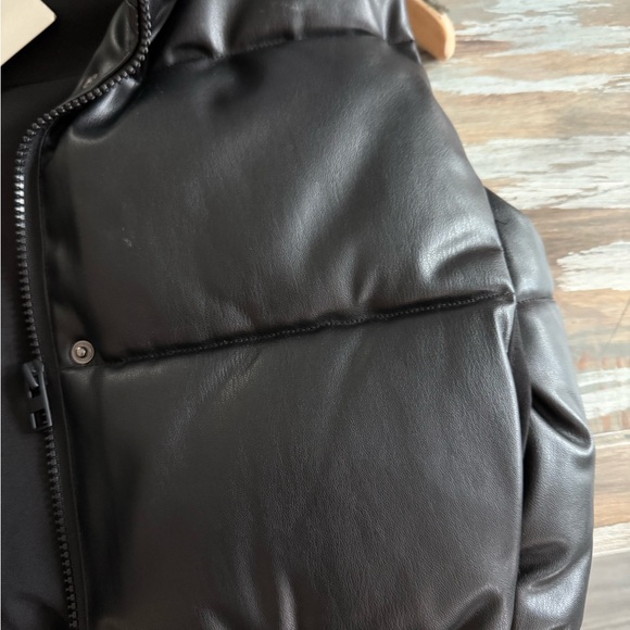 Zara black xs leather bomber vest new with tags - Picture 4 of 7